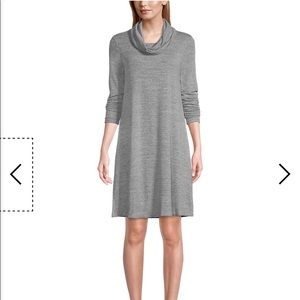 NWT LOFT Outlet Lounge Grey Cowl Neck Dress; Sz S